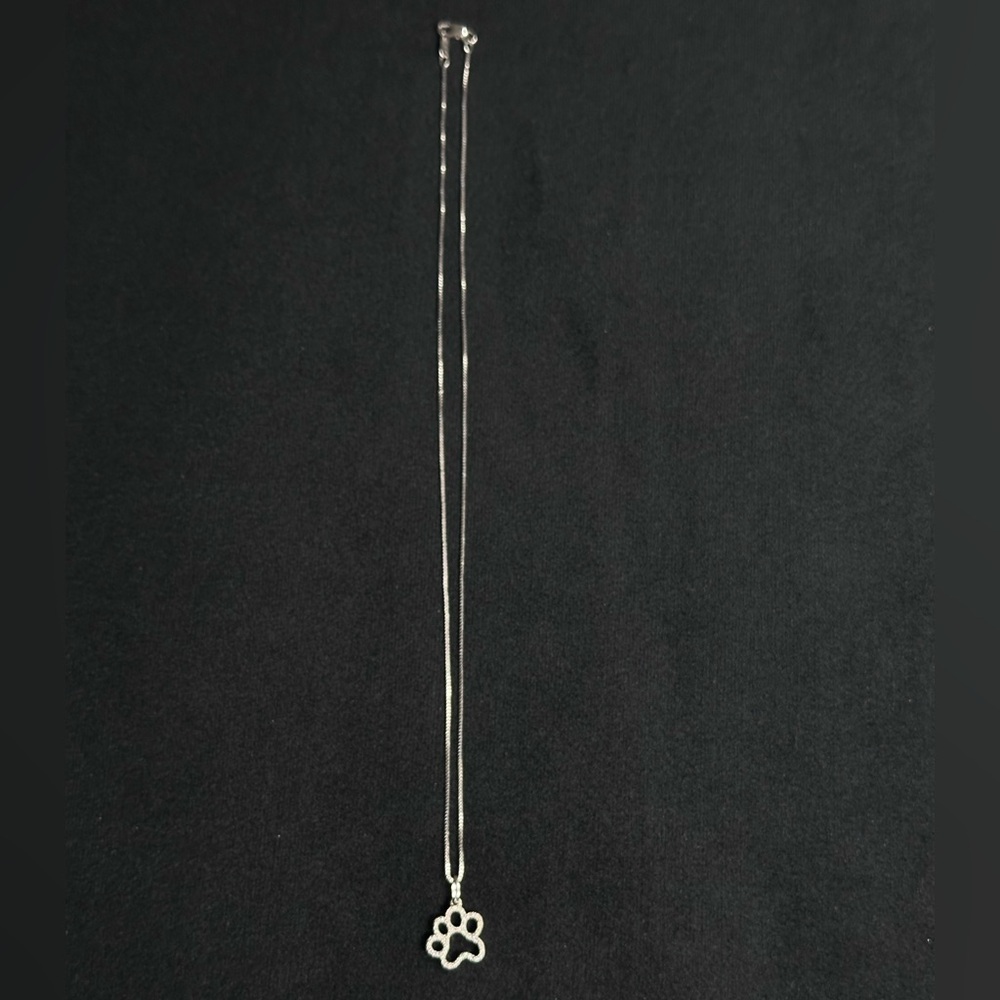 Silver Paw Print Necklace